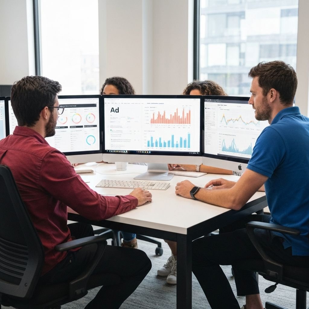 Adsbyadx performance team analyzing ad dashboards